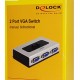 DELOCK VGA switch 87758, 2 σε 1, bidirectional, 1080p/60Hz, ασημί