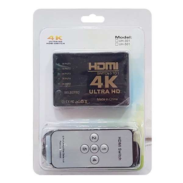 POWERTECH HDMI amplifier switch PTH-052 με τηλεχειριστήριο, 5 σε 1, 4K