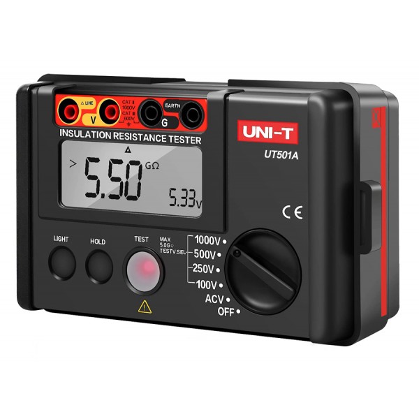UNI-T Tester μόνωσης UT501A, 100V/250V/500V/1000V - UNI-T