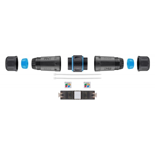 GOOBAY αδιάβροχος σύνδεσμος RJ45 Cat 6A 44416, IP68, μαύρο - Διάφορα Δικτύου