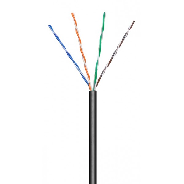 GOOBAY καλώδιο δικτύου 57198, CAT 5e U/UTP, CCA, έως 40m, 100m, μαύρο