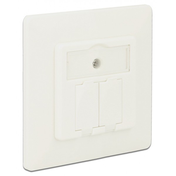 DELOCK Wall Outlet για Keystone 86219, 2 Port - Σύγκριση Προϊόντων