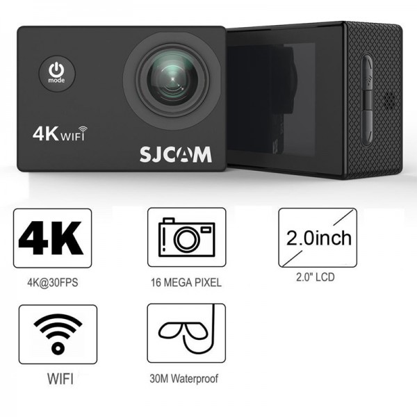 SJCAM Action Cam SJ4000 Air, 4K, 16MP, WiFi, 2" LCD, αδιάβροχη, μαύρη - Action Cam