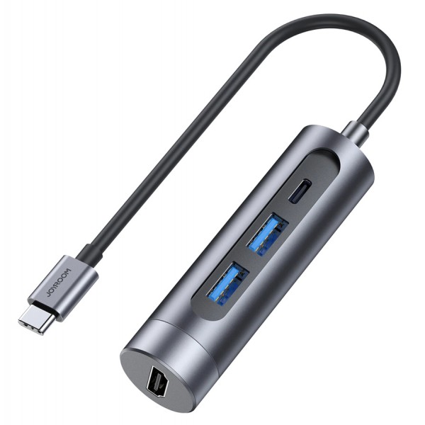 JOYROOM docking station S-H113-DG, 4 θυρών, USB-C, 100W PD, 4K, γκρι - JOYROOM