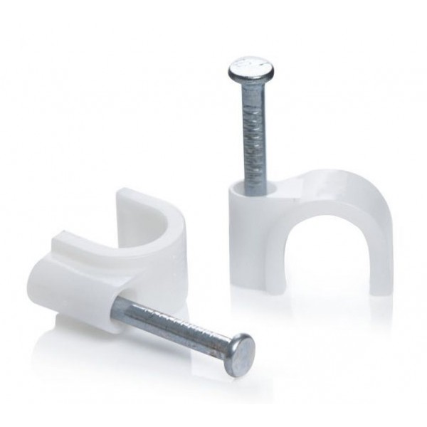 POWERTECH Ρόκα στήριξης καλωδίων, Round, 9mm, λευκή, 100τμχ - Powertech