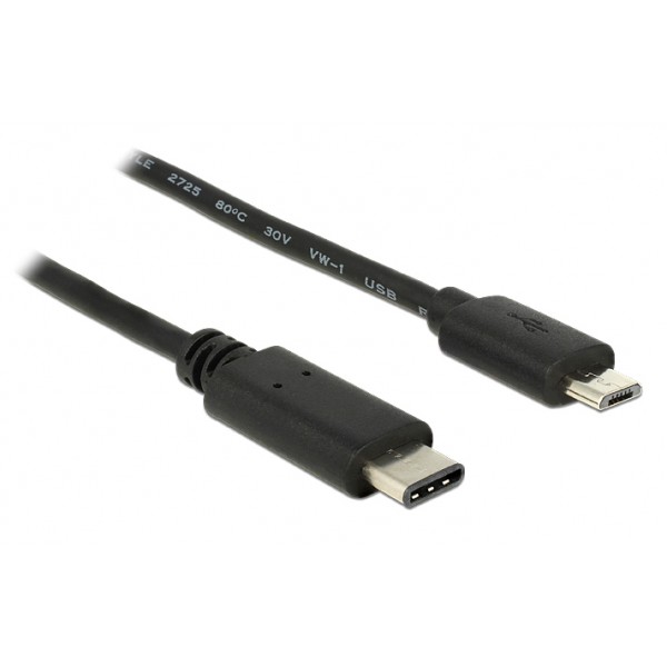 POWERTECH Καλώδιο USB Type-C σε USB Micro CAB-UC011, 1m, μαύρο - Powertech