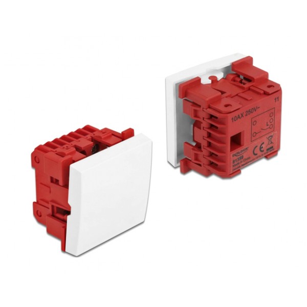 DELOCK module διακόπτης Easy 45 81359, μονός, 1-pole, 1-way, λευκός - Ηλεκτρολογικός εξοπλισμός