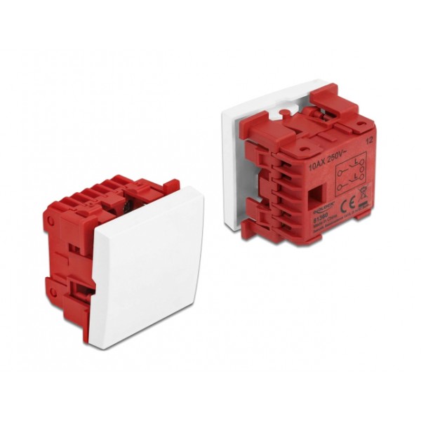 DELOCK module διακόπτης Easy 45 81360, μονός, 2-pole, 1-way, λευκός - Ηλεκτρολογικός εξοπλισμός