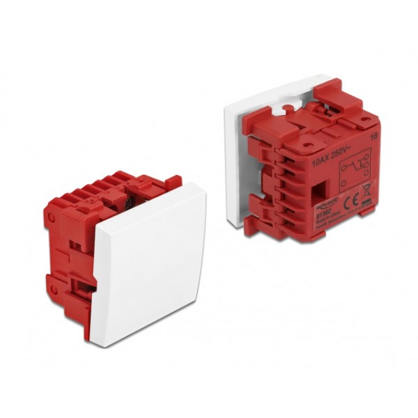DELOCK module διακόπτης Easy 45 81362, μονός, 1-pole, 2-way, λευκός - Ηλεκτρολογικός εξοπλισμός