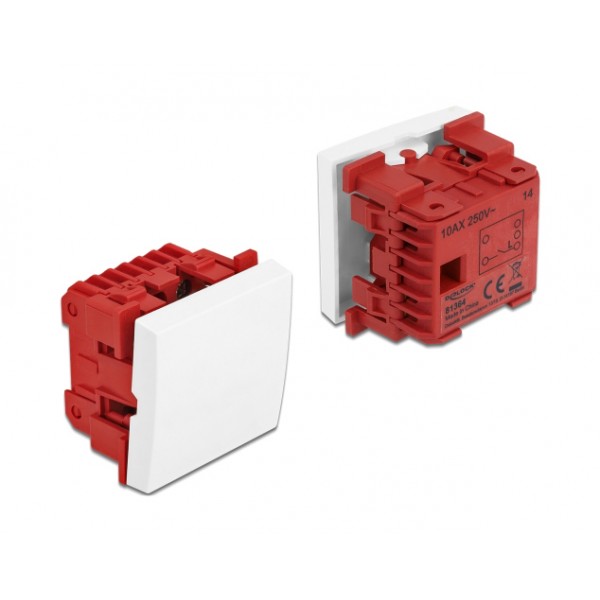 DELOCK module διακόπτης Easy 45 81364, μονός, 1-pole, 1-way, λευκός - Ηλεκτρολογικός εξοπλισμός