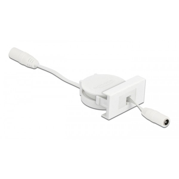 DELOCK module καλώδιο τροφοδοσίας Easy 45 81376, ανασυρόμενο 50cm, λευκό - Δικτυακός Εξοπλισμός