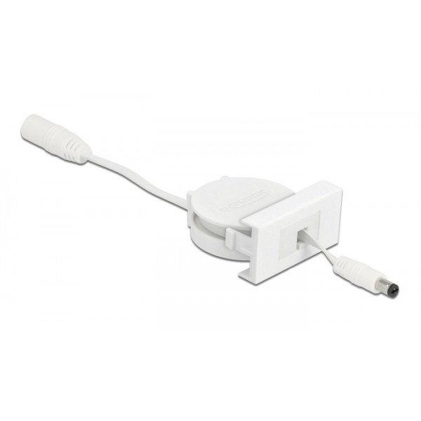 DELOCK module καλώδιο τροφοδοσίας Easy 45 81377, ανασυρόμενο 50cm, λευκό - Δικτυακός Εξοπλισμός