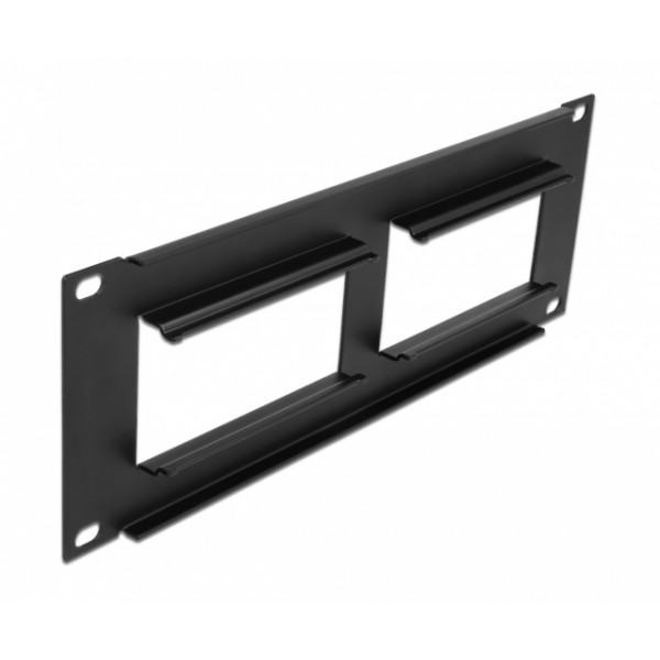 DELOCK patch panel Easy 45 81379, 10", 2U, 90.5x45.2mm x2, μαύρο - Καμπίνες - Rack