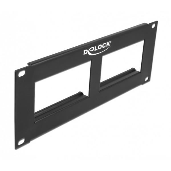 DELOCK patch panel Easy 45 81379, 10", 2U, 90.5x45.2mm x2, μαύρο - Καμπίνες - Rack