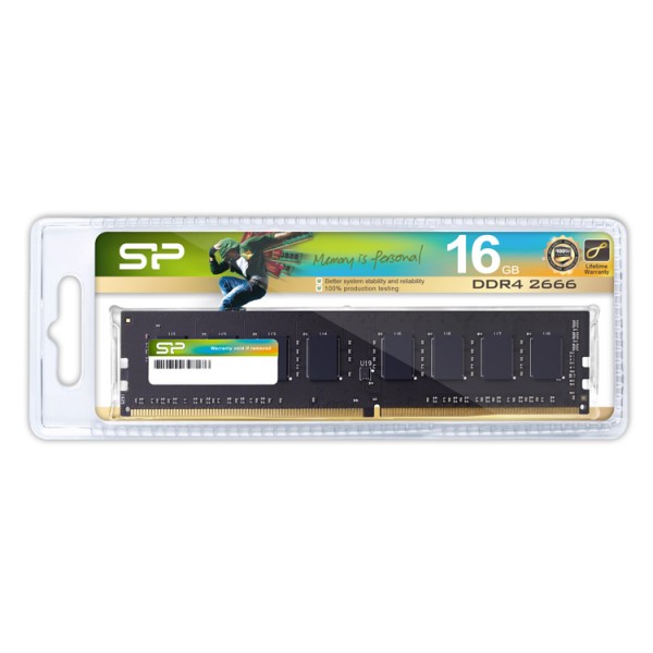 SILICON POWER μνήμη DDR4 UDIMM SP016GBLFU266X02, 16GB, 2666MHz, CL19 - Μνήμες RAM