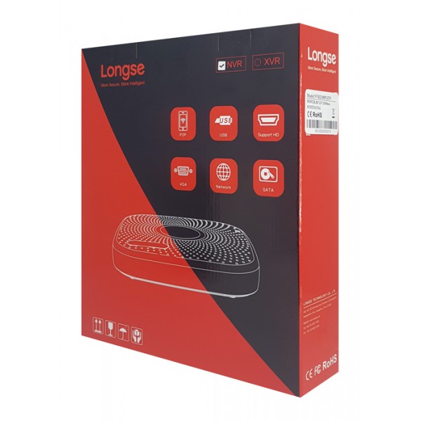 LONGSE NVR καταγραφικό NVR2108PGEW WiFi, H.265/H.264, 8 κανάλια
