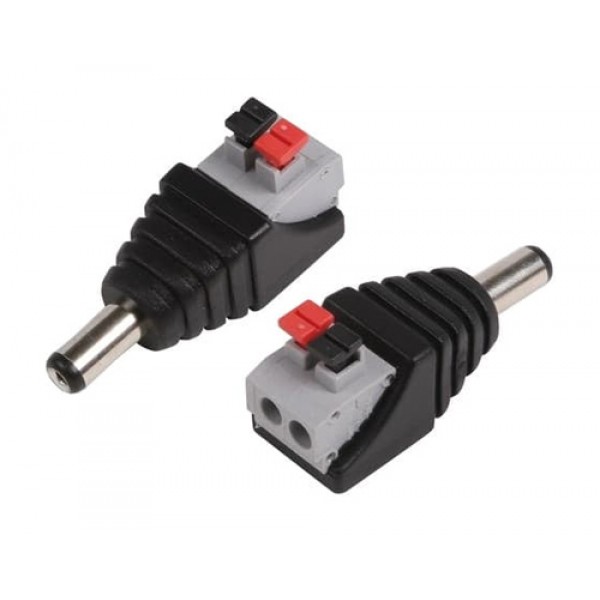 FOLKSAFE βύσμα τροφοδοσίας DC αρσενικό DCMCP, 5.5x2.1mm, push-pin, 5τμχ - FOLKSAFE