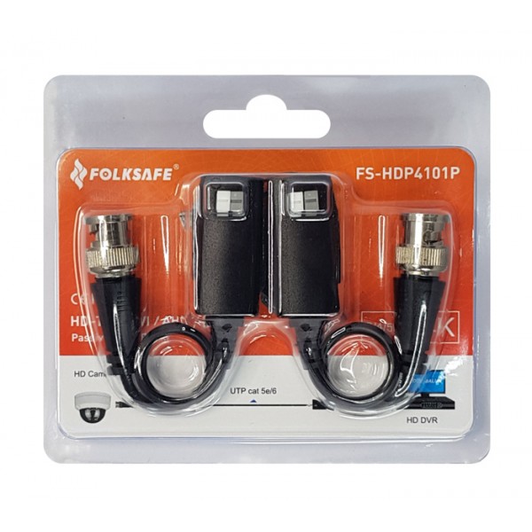 FOLKSAFE παθητικό Video Balun FS-HDP4101P για κάμερες - BNC Connectors