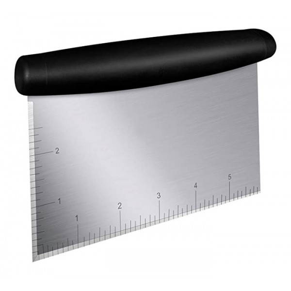 Σπάτουλα-κόφτης ζύμης HUH-0021, με μεζούρα, ανοξείδωτο - UNBRANDED