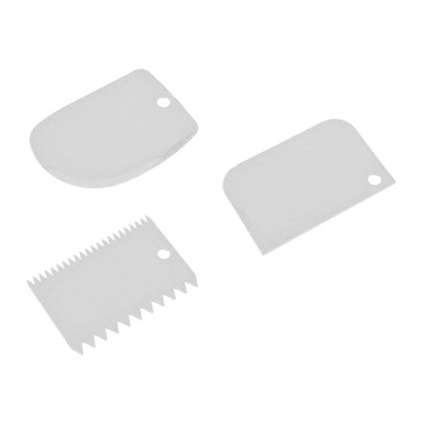 Σετ σπάτουλα ζαχαροπλαστικής HUH-0029, πλαστική, λευκή, 3τμχ - UNBRANDED