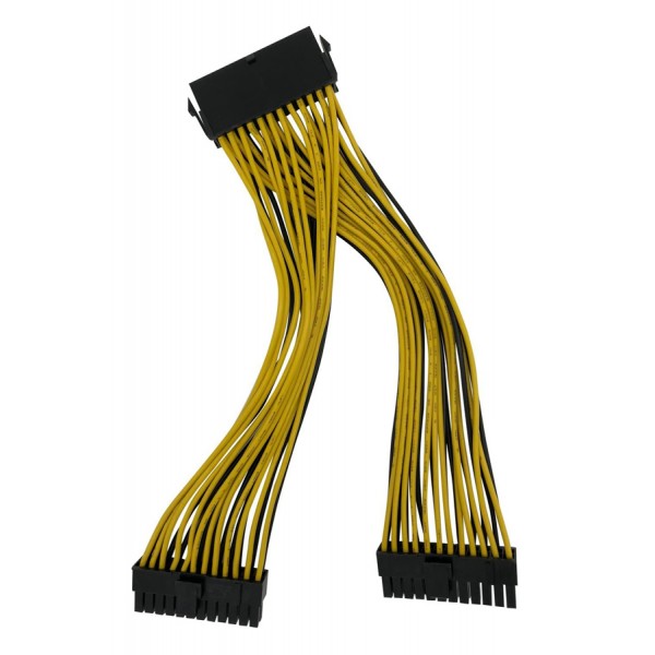 POWERTECH καλώδιο μητρικής 24pin σε 2x 24pin CAB-W042, 0.20m - Εσωτερικά PC