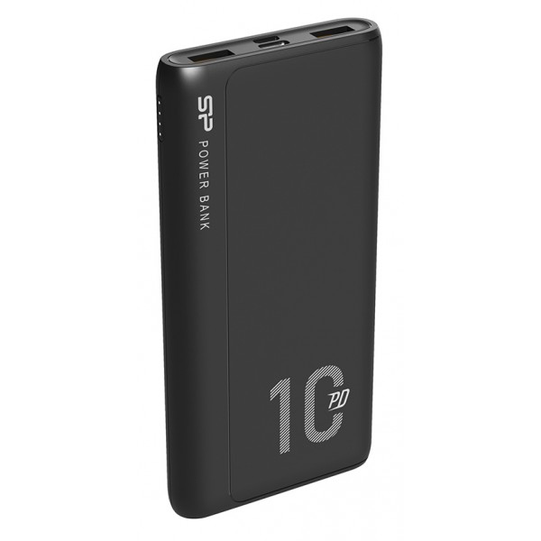 SILICON POWER power bank QP15, 10000mAh, 2x USB & USB Type-C, 3A, μαύρο - Power Bank