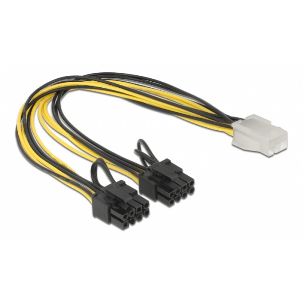 DELOCK καλώδιο PCIe 6pin σε 2x 8pin 83433, 30cm - Εσωτερικά PC