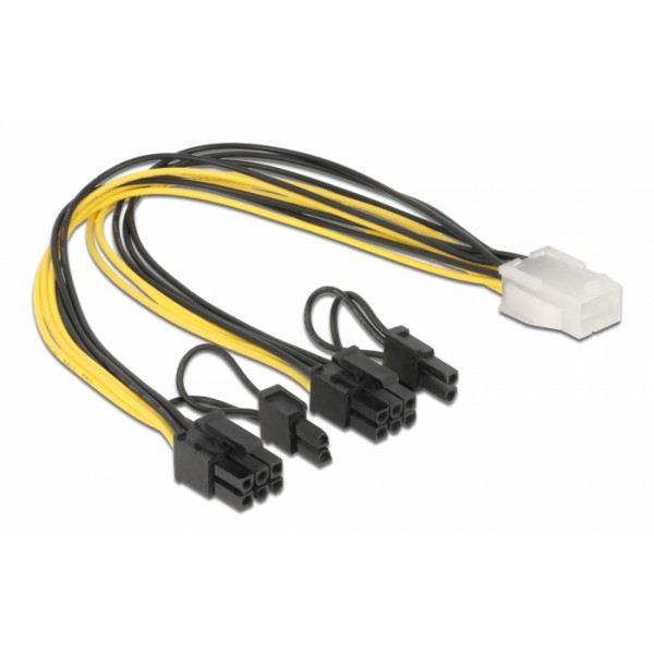 DELOCK καλώδιο PCIe 6pin σε 2x 8pin 83433, 30cm - Εσωτερικά PC