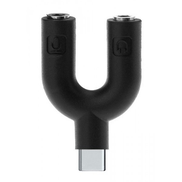 POWERTECH αντάπτορας USB-C σε 2x 3.5mm CAB-J052, μαύρος - Powertech