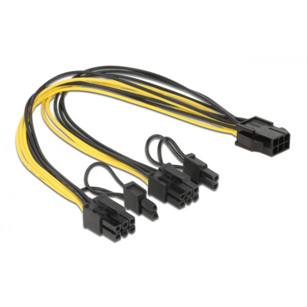POWERTECH καλώδιο PCIe 6pin σε 2x 8pin CAB-W044, 30cm - Εσωτερικά PC