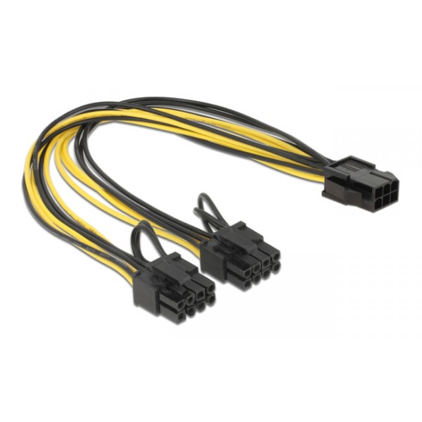 POWERTECH καλώδιο PCIe 6pin σε 2x 8pin CAB-W044, 30cm - Εσωτερικά PC