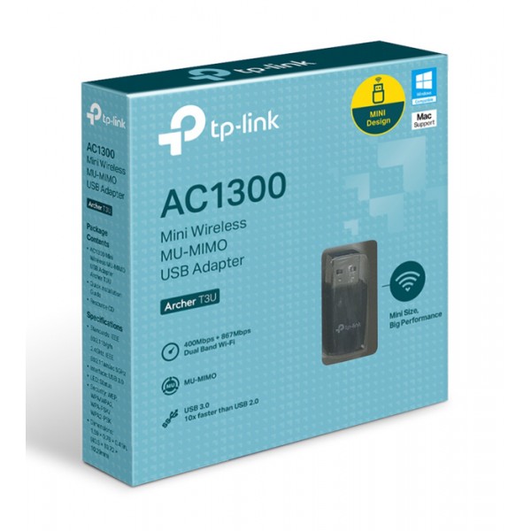 TP-LINK ασύρματος USB αντάπτορας δικτύου Archer T3U, 1300Mbps, Ver. 1.0