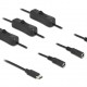 DELOCK καλώδιο USB Type-C σε 3x DC 5.5 x 2.1mm 86801, 1m, μαύρο