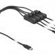 DELOCK καλώδιο USB Type-C σε 4x DC 5.5 x 2.1mm 86802, 1m, μαύρο