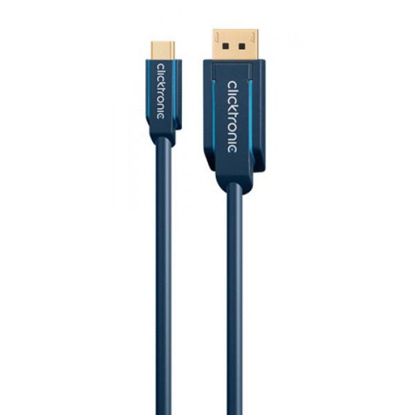 CLICKTRONIC καλώδιο DisplayPort σε USB Type-C 44931, 4K/60Hz, 1m, μπλε - CLICKTRONIC