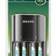 PHILIPS φορτιστής μπαταριών AA & AΑΑ NiMH SCB1450NB με 4x AAA, μαύρος