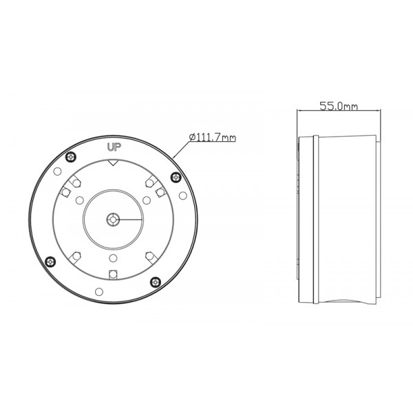 TVT βάση κάμερας TD-YXH0103, μεταλλική, IP65, Φ112 x 55mm, λευκή - Παρελκόμενα