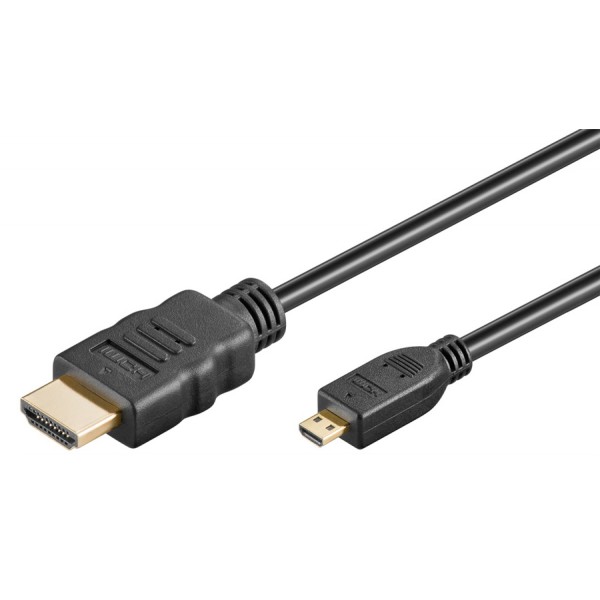 GOOBAY καλώδιο micro HDMI σε HDMI 53786 με Ethernet, 4K/60Hz, 3m, μαύρο - GOOBAY