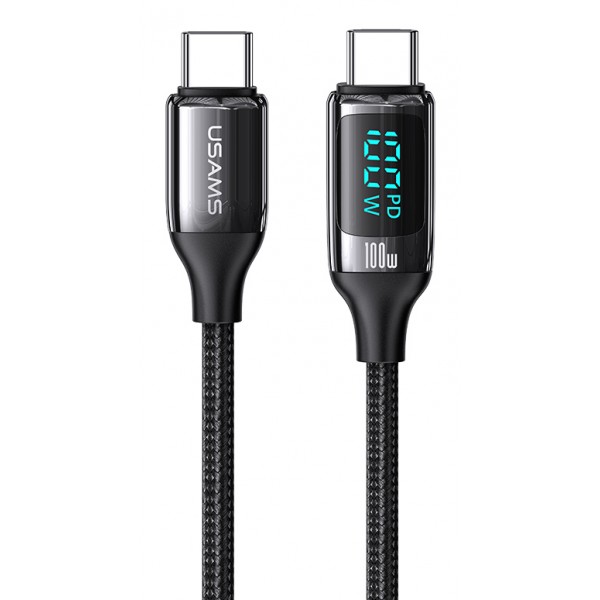 USAMS καλώδιο USB Type-C US-SJ546, 100W/5A, 1.2m, μαύρο - USAMS