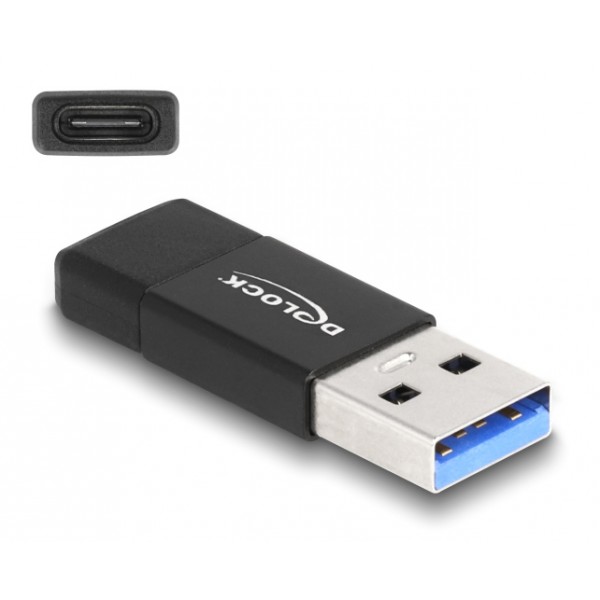 DELOCK αντάπτορας USB 3.2 Gen 2 σε USB-C 60001, 10Gbps, μαύρος - DeLock