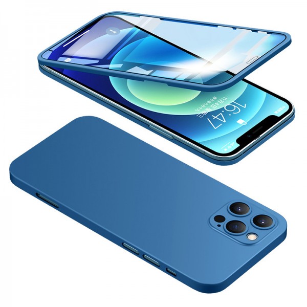 POWERTECH θήκη & tempered glass 2.5D TGC-0006, iPhone 12 Pro Max, μπλε - Powertech
