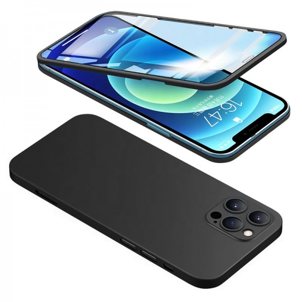POWERTECH θήκη & tempered glass 2.5D TGC-0003, iPhone 12 Pro Max, μαύρη - Powertech