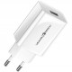 USAMS φορτιστής τοίχου T22, 1x USB, QC3.0 18W 3A, λευκός