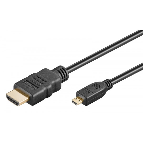 GOOBAY καλώδιο micro HDMI σε HDMI 53784 με Ethernet, 4K/60Hz, 1.5m, μαύρο - GOOBAY