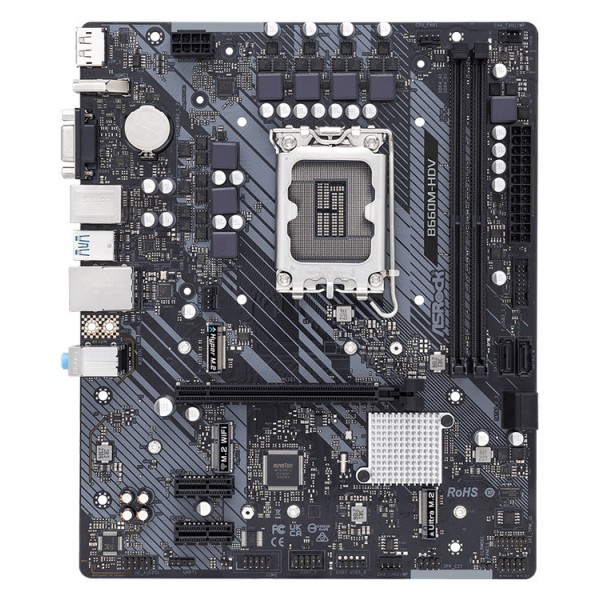 ASROCK μητρική B660M-HDV, 2x DDR4, s1700, USB 3.2 Gen1, mATX