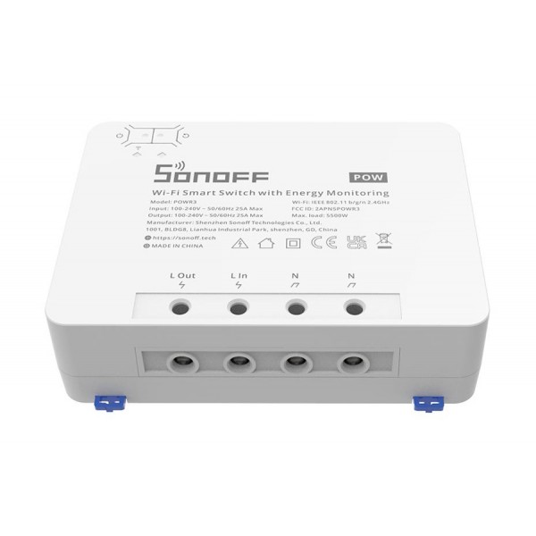 SONOFF smart διακόπτης παρακολούθησης ισχύος POWR3, WiFi, 25A, λευκός - SONOFF