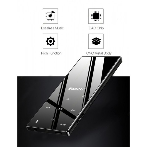 RUIZU MP3 player D29 με ηχείο, 1.8", 16GB, BT, ελληνικό μενού, μαύρο