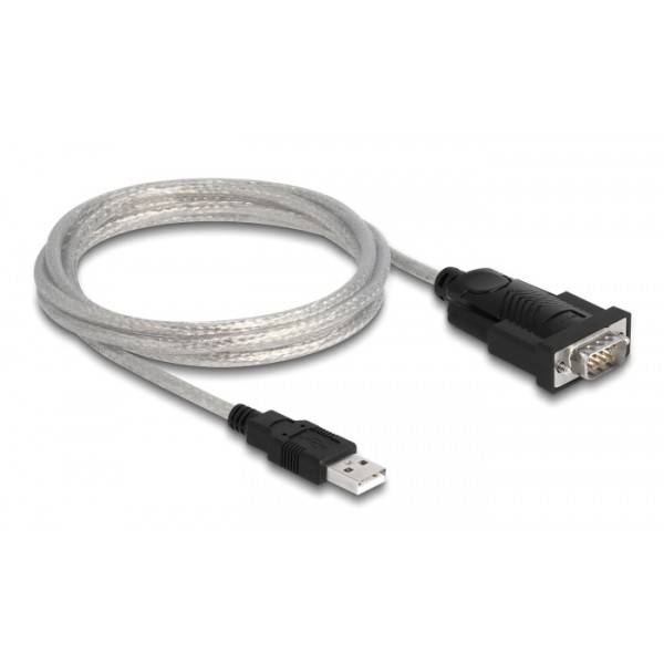 DELOCK καλώδιο USB σε RS-232 DB9 61314 με αντάπτορα DB25, 1.8m, μαύρο - USB