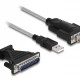 DELOCK καλώδιο USB σε RS-232 DB9 61314 με αντάπτορα DB25, 1.8m, μαύρο