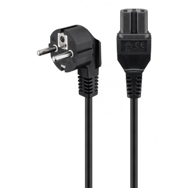 GOOBAY καλώδιο τροφοδοσίας 93277, γωνιακό, 0.75mm², 2m, μαύρο - Τροφοδοσία